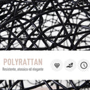 Cuccia Amaca in PVC Effetto Rattan per Gatti Ø60x110 cm con Cuscino  Nera