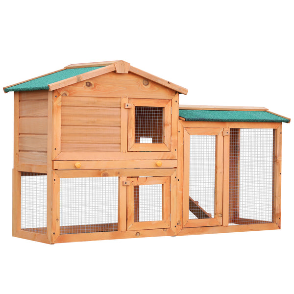 prezzo Outdoor-Kaninchenstall aus Holz 145 x 46 x 85 cm Braun