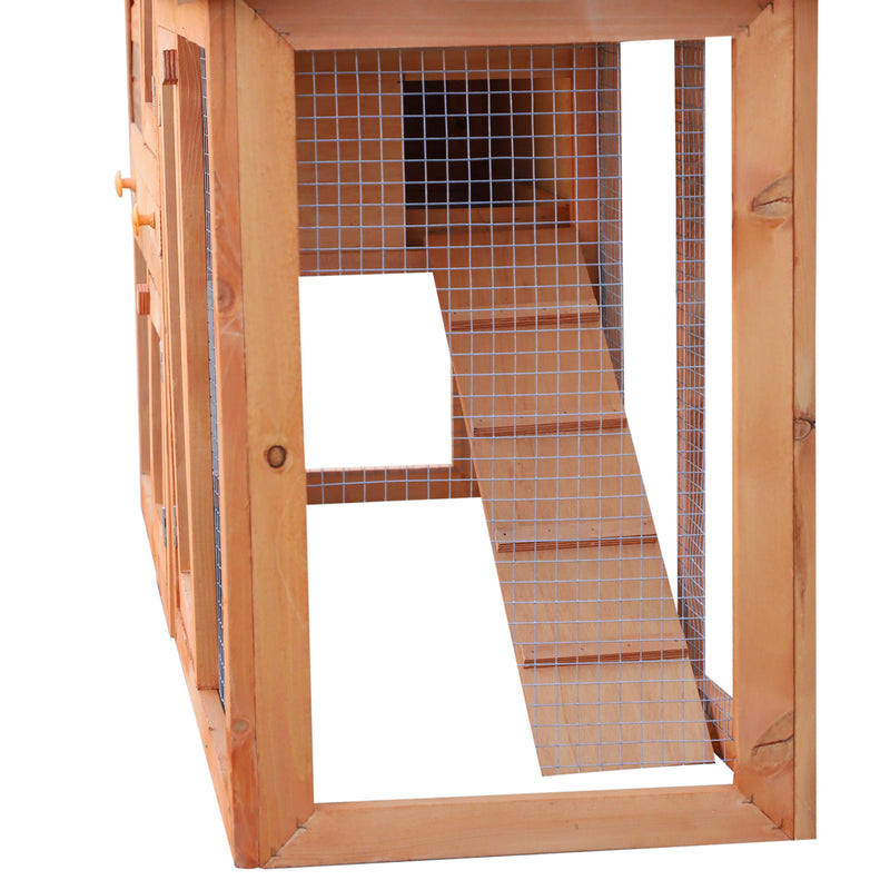 Conigliera da Esterno in Legno 145x46x85 cm  Marrone