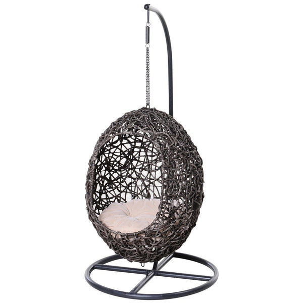 Hängemattenbett in PVC-Rattan-Optik für Katzen Ø60x120 cm mit Kaffeekissen prezzo