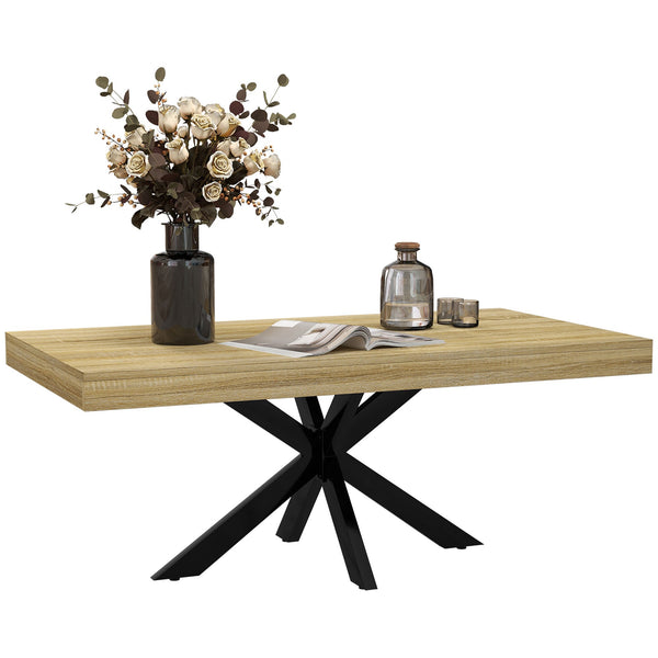 sconto Tavolino Basso da Soggiorno Stile Industriale 110x60x45 cm Nero e color Legno