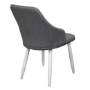 Set 2 Sedie Imbottite 53x58x87 cm in Alluminio e Tessuto Grigio