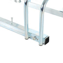 Rastrelliera Portabici 6 Posti in Acciaio 160x33x27 cm Argento 
