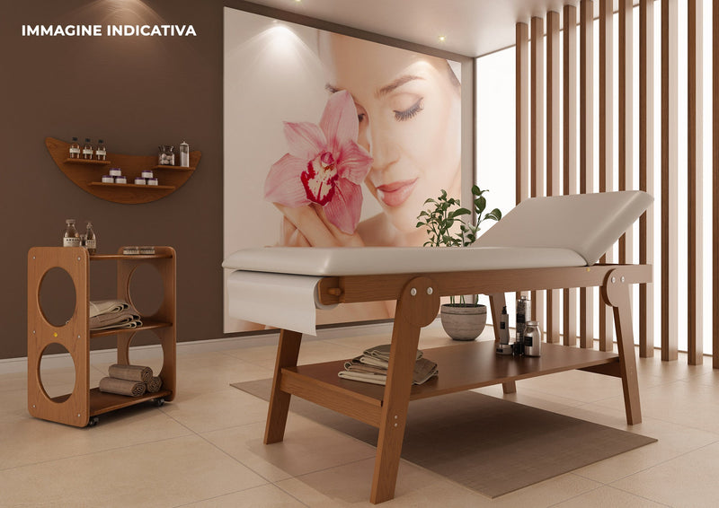 Lettino da Massaggio Visita Fisioterapia Fisso 2 Sezioni 190x70x75 cm 250Kg Beige