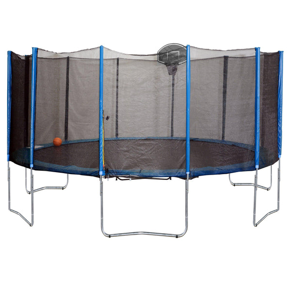 sconto Trampolin Ø366 cm mit Sicherheitsnetz und NBA-Basketballkorb