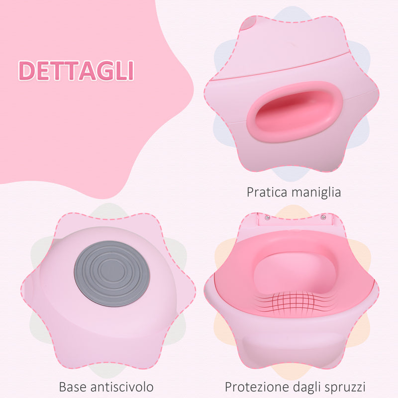 Vasino per Bambini Antiscivolo Ippopotamo  Hippoo Rosa