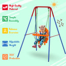 Altalena da Giardino 1 Posto in Acciaio e PP  Swing Blu e Arancio