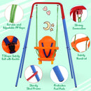 Altalena da Giardino 1 Posto in Acciaio e PP  Swing Blu e Arancio