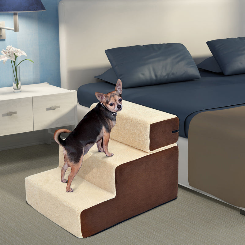 Scala 3 Gradini per Animali Domestici 54x54,5x23 cm  Friendly Beige e Marrone