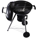 Barbecue a Carbone Carbonella in Acciaio Portatile 2 Ruote 50x63x94 cm  Round