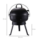 Barbecue a Carbone Carbonella Portatile da Tavolo Ø36,5x54 cm  Tiny