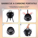 Barbecue a Carbone Carbonella Portatile da Tavolo Ø36,5x54 cm  Tiny