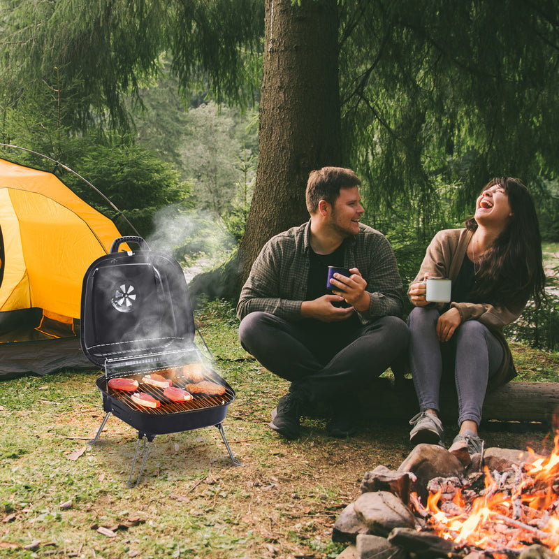 Barbecue a Carbone Carbonella Portatile da Tavolo 45x42x33,5 cm  Tiny