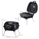 Barbecue a Carbone Carbonella Portatile da Tavolo 45x42x33,5 cm  Tiny