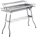 Barbecue a Carbone Carbonella Portatile in Acciaio 100x43x68 cm  Rack