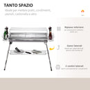 Barbecue a Carbone Carbonella Portatile in Acciaio 100x43x68 cm  Rack