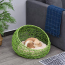 Cuccia in PVC Effetto Polyrattan per Gatti Ø56x35 con Cuscino cm  MrMeow