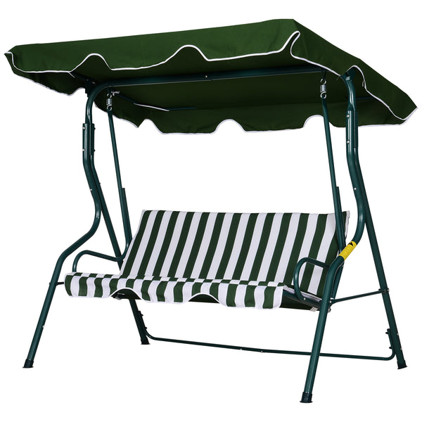 sconto 3-Sitzer-Gartenschaukel 170 x 110 x 153 cm, drehbar, grün und weiß
