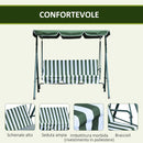 Dondolo 3 Posti da Giardino 170x110x152 cm  Swivel Verde e Bianco