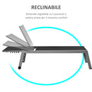 Lettino Prendisole da Giardino in Textilene 169x65x102 cm  UV-A Grigio