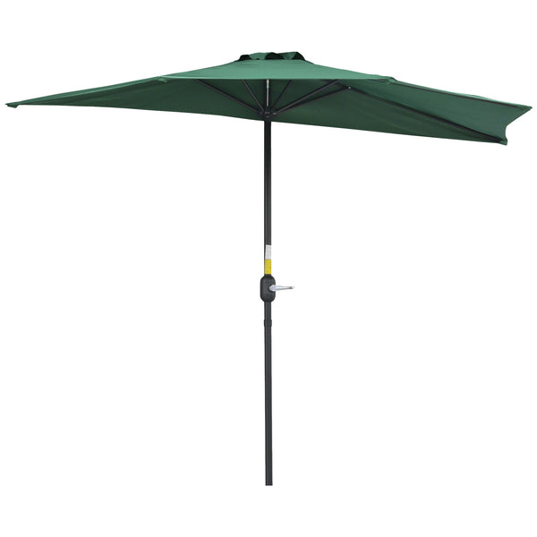 sconto Halbrunder Sonnenschirm aus Aluminium 269x138x236 cm Shade Green