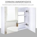 Pensile da Bagno 2 Ante Specchio in MDF 80x15x60 cm  MoreMorning Bianco