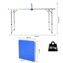 Tavolo Pieghevole da Campeggio 160x80x70 cm con Rete da Ping Pong  Blu