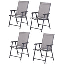 Set 4 Sedie da Giardino 58x64x94 cm in Textilene  Sanders Grigio e Nero