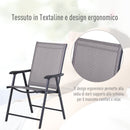 Set 4 Sedie da Giardino 58x64x94 cm in Textilene  Sanders Grigio e Nero