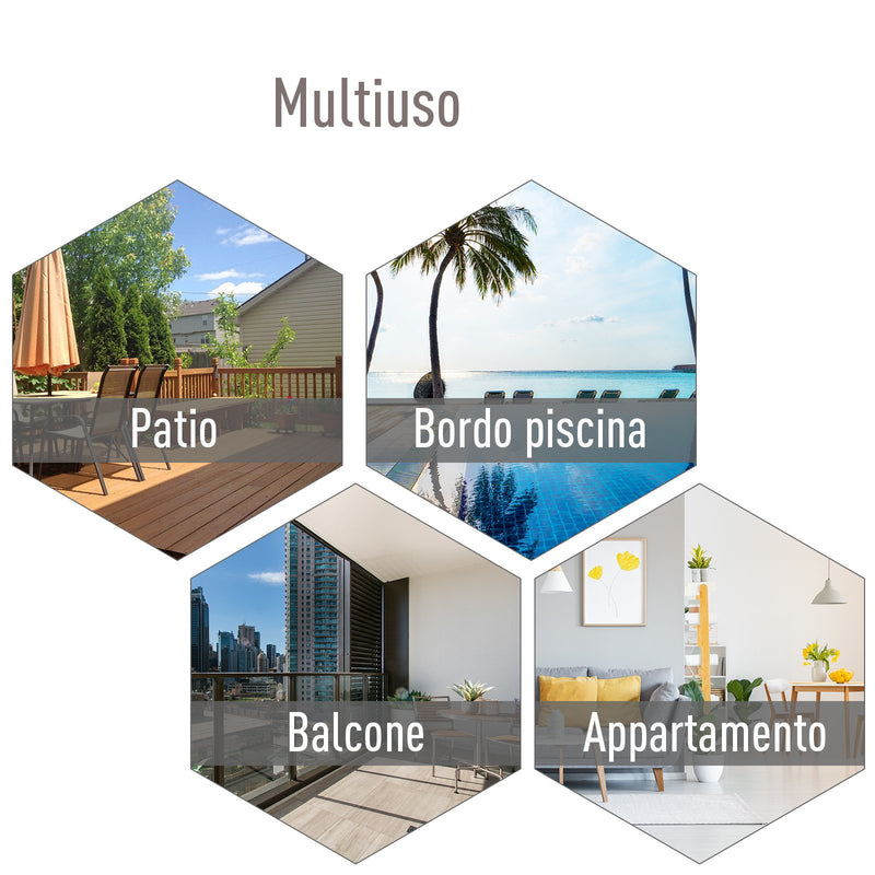 Set 4 Sedie da Giardino 58x64x94 cm in Textilene  Sanders Grigio e Nero