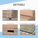 Set Salotto da Giardino in Polyrattan Divano 2 Poltrone  Kore Cachi e Beige