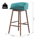 Sgabello con Schienale in Legno e Tessuto 57,5x54x95 cm  Oslo Verde