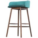 Sgabello con Schienale in Legno e Tessuto 57,5x54x95 cm  Oslo Verde