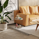 Tavolino da Soggiorno Contenitore in Metallo Ø39,5x43 cm  Nero e Legno