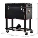 Ghiacciaia Portatile 65L con Calcio Balilla e 4 Ruote in Acciaio  Play 'n Drink Nero