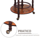 Mobile Portabottiglie Mappamondo Ø44x87 cm in Legno con 3 Ruote  Vintage