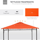 Tetto di Ricambio per Gazebo da Giardino 3x3 m in Poliestere  Morgan Arancione