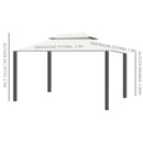 Gazebo da Giardino 3x4 m con Zanzariere e Doppio Tetto  Klaus Bianco Crema