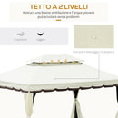 Gazebo da Giardino 3x4 m con Zanzariere e Doppio Tetto  Klaus Bianco Crema