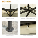 Gazebo da Giardino 3x4 m con Zanzariere e Doppio Tetto  Klaus Bianco Crema