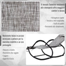 Sedia a Dondolo Pieghevole da Giardino 160x61x79 cm  Mag2 Grigio