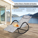 Sedia a Dondolo Pieghevole da Giardino 160x61x79 cm  Mag2 Grigio