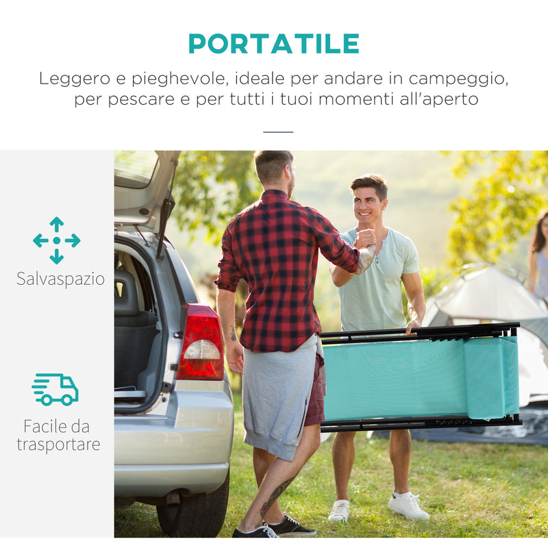 Set 2 Sedie Sdraio Pieghevoli in Alluminio 96,35x58x91,5 cm  Rex Azzurro