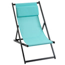 Set 2 Sedie Sdraio Pieghevoli in Alluminio 96,35x58x91,5 cm  Rex Azzurro