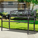 Panchina da Giardino in Acciaio con Schienale Decorato 127x60 cm  Bechy Marrone