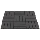 Set 9 Mattonelle a Incasto Effetto Legno 30x30x2 cm  Deck Nero