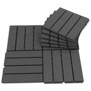 Set 9 Mattonelle a Incasto Effetto Legno 30x30x2 cm  Deck Nero
