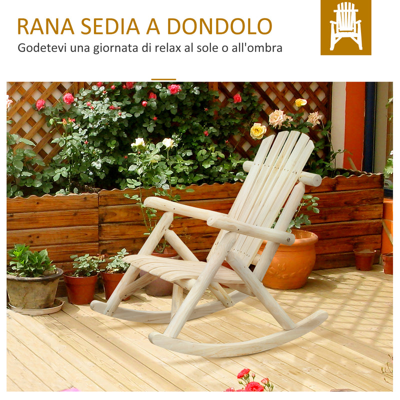 Sedia a Dondolo da Giardino in Legno 66x96x98 cm  Vermont