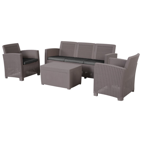 Gartengarnitur Sofa 2 Sessel 1 Couchtisch Friendly Grey sconto