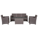 Set da Giardino Divano 2 Poltrone 1 Tavolino  Friendly Grigio